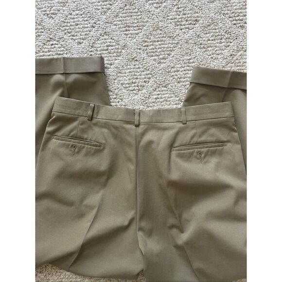 Slates Basics Dress Pants 38x30 Mens Beige Suit Trousers Slacks Cuffed Pleated - Picture 4 of 4